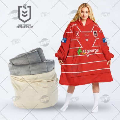 Personalized NRL St. George Illawarra Dragons oodie blanket hoodie snuggie hoodies for all family