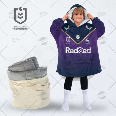 Personalized NRL Melbourne Storm oodie blanket hoodie snuggie hoodies for all family