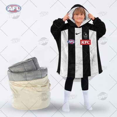 Personalised AFL Jersey Collingwood Football Club oodie blanket hoodie snuggie hoodies