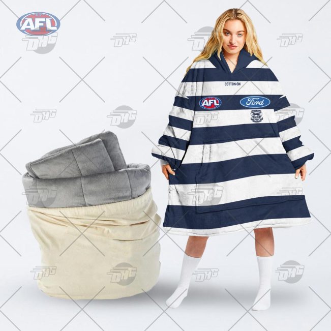 Personalised AFL Jersey Geelong Football Club oodie blanket hoodie snuggie hoodies