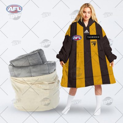 Personalised AFL Jersey Hawthorn Football Club oodie blanket hoodie snuggie hoodies
