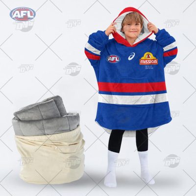 Personalised AFL Jersey Western Bulldogs oodie blanket hoodie snuggie hoodies