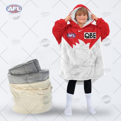 Personalised AFL Jersey Sydney Swans oodie blanket hoodie snuggie hoodies