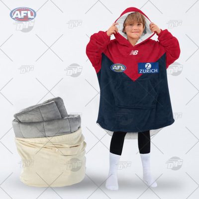 Personalised AFL Jersey Melbourne Football Club oodie blanket hoodie snuggie hoodies
