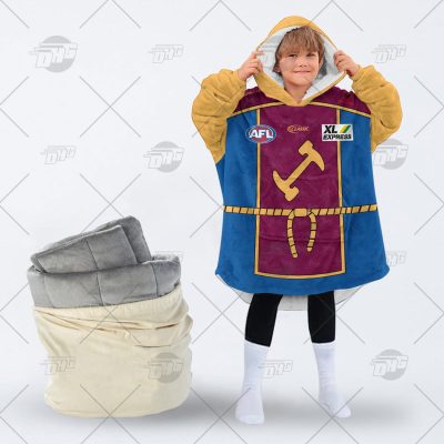 Personalised AFL The Simpsons Jersey Brisbane Lions oodie blanket hoodie snuggie hoodies