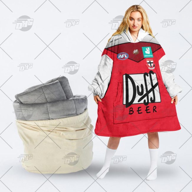 Personalised AFL The Simpsons Jersey St Kilda oodie blanket hoodie snuggie hoodies
