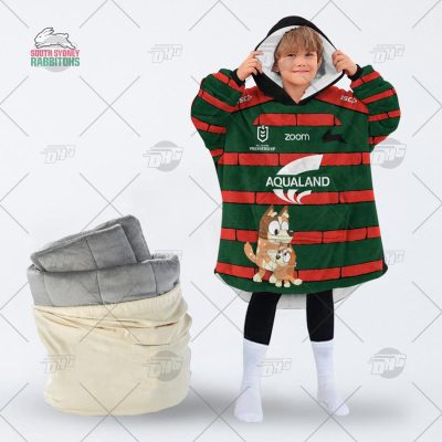 NRL South Sydney Rabbitohs Bluey oodie blanket hoodie snuggie hoodies for all family