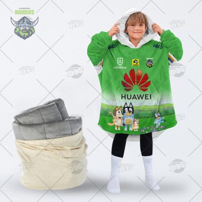NRL Canberra Raiders Bluey oodie blanket hoodie snuggie hoodies for all family