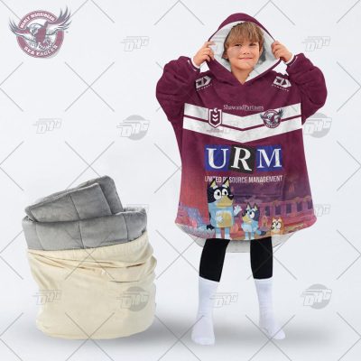 NRL Manly Warringah Sea Eagles Bluey oodie blanket hoodie snuggie hoodies for all family