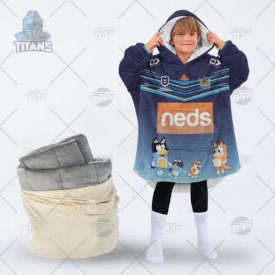 NRL Gold Coast Titans Bluey oodie blanket hoodie snuggie hoodies for all family