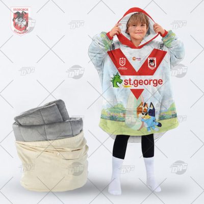 NRL St. George Illawarra Dragons Bluey oodie blanket hoodie snuggie hoodies for all family