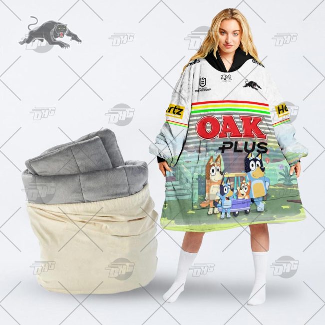 NRL Penrith Panthers Bluey oodie blanket hoodie snuggie hoodies for all family