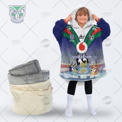 NRL New Zealand Warriors Bluey oodie blanket hoodie snuggie hoodies for all family