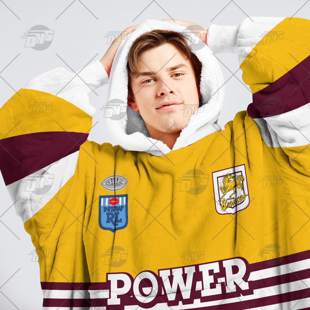 Personalised Vintage NRL Brisbane Broncos retro jersey oodie blanket hoodie snuggie hoodies Personalised Vintage NRL Brisbane Broncos retro jersey oodie blanket hoodie snuggie hoodies