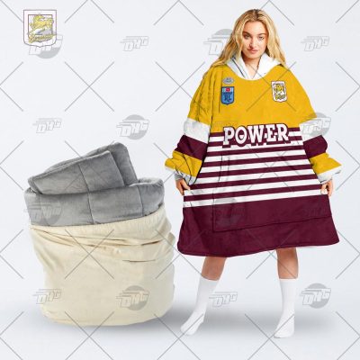 Personalised Vintage NRL Brisbane Broncos retro jersey oodie blanket hoodie snuggie hoodies