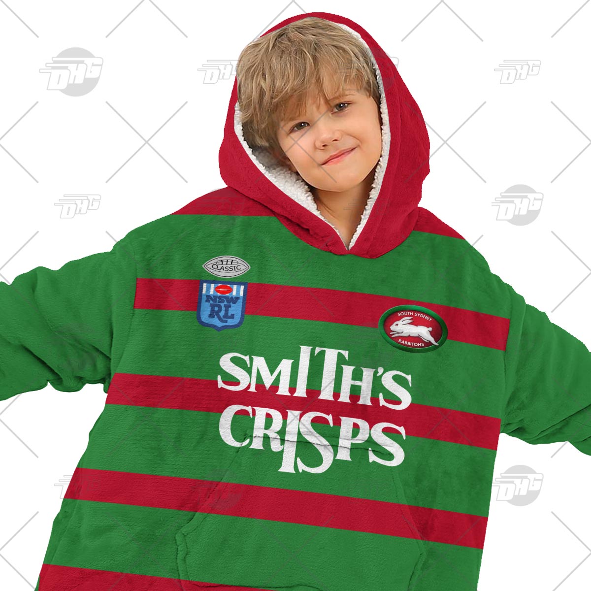 Personalised Vintage NRL South Sydney Rabbitohs retro jersey oodie blanket hoodie snuggie hoodies Personalised Vintage NRL South Sydney Rabbitohs retro jersey oodie blanket hoodie snuggie hoodies