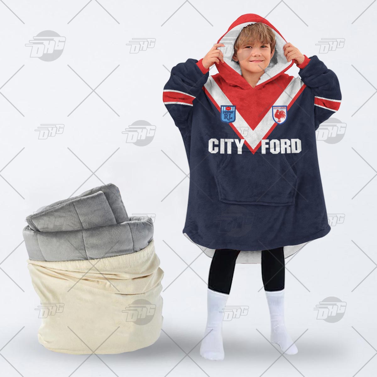 Personalised Vintage NRL Sydney Roosters retro jersey oodie blanket hoodie snuggie hoodies Personalised Vintage NRL Sydney Roosters retro jersey oodie blanket hoodie snuggie hoodies