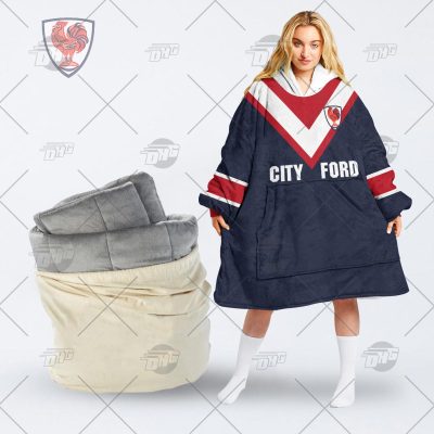 Personalised Vintage NRL Sydney Roosters retro jersey oodie blanket hoodie snuggie hoodies