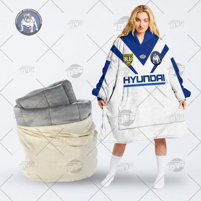 Personalised Vintage NRL Canterbury Bulldogs retro jersey oodie blanket hoodie snuggie hoodies