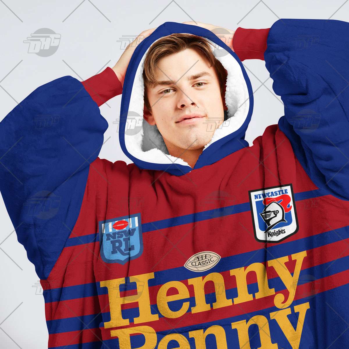 Personalised Vintage NRL Newcastle Knightsretro jersey oodie blanket hoodie snuggie hoodies Personalised Vintage NRL Newcastle Knightsretro jersey oodie blanket hoodie snuggie hoodies