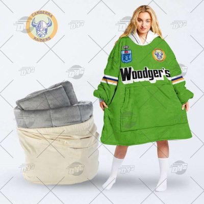 Personalised Vintage NRL Canberra Raiders retro jersey oodie blanket hoodie snuggie hoodies