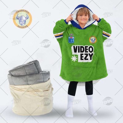 Personalised Vintage NRL Canberra Raiders retro jersey oodie blanket hoodie snuggie hoodies