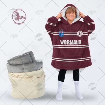 Personalised Vintage NRL Manly Warringah Sea Eagles retro jersey oodie blanket hoodie snuggie hoodies