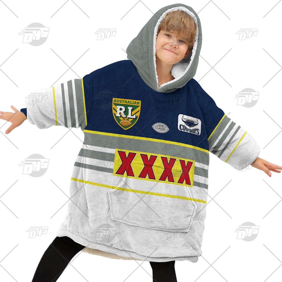 Personalised Vintage NRL North Queensland Cowboys retro jersey oodie blanket hoodie snuggie hoodies Personalised Vintage NRL North Queensland Cowboys retro jersey oodie blanket hoodie snuggie hoodies