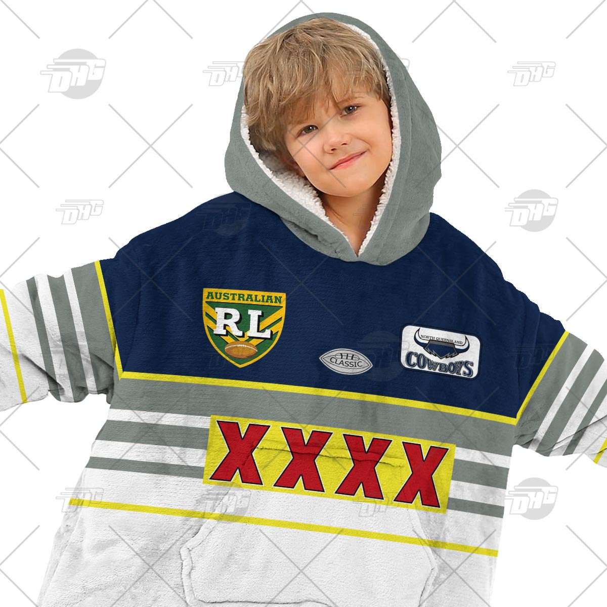 Personalised Vintage NRL North Queensland Cowboys retro jersey oodie blanket hoodie snuggie hoodies Personalised Vintage NRL North Queensland Cowboys retro jersey oodie blanket hoodie snuggie hoodies