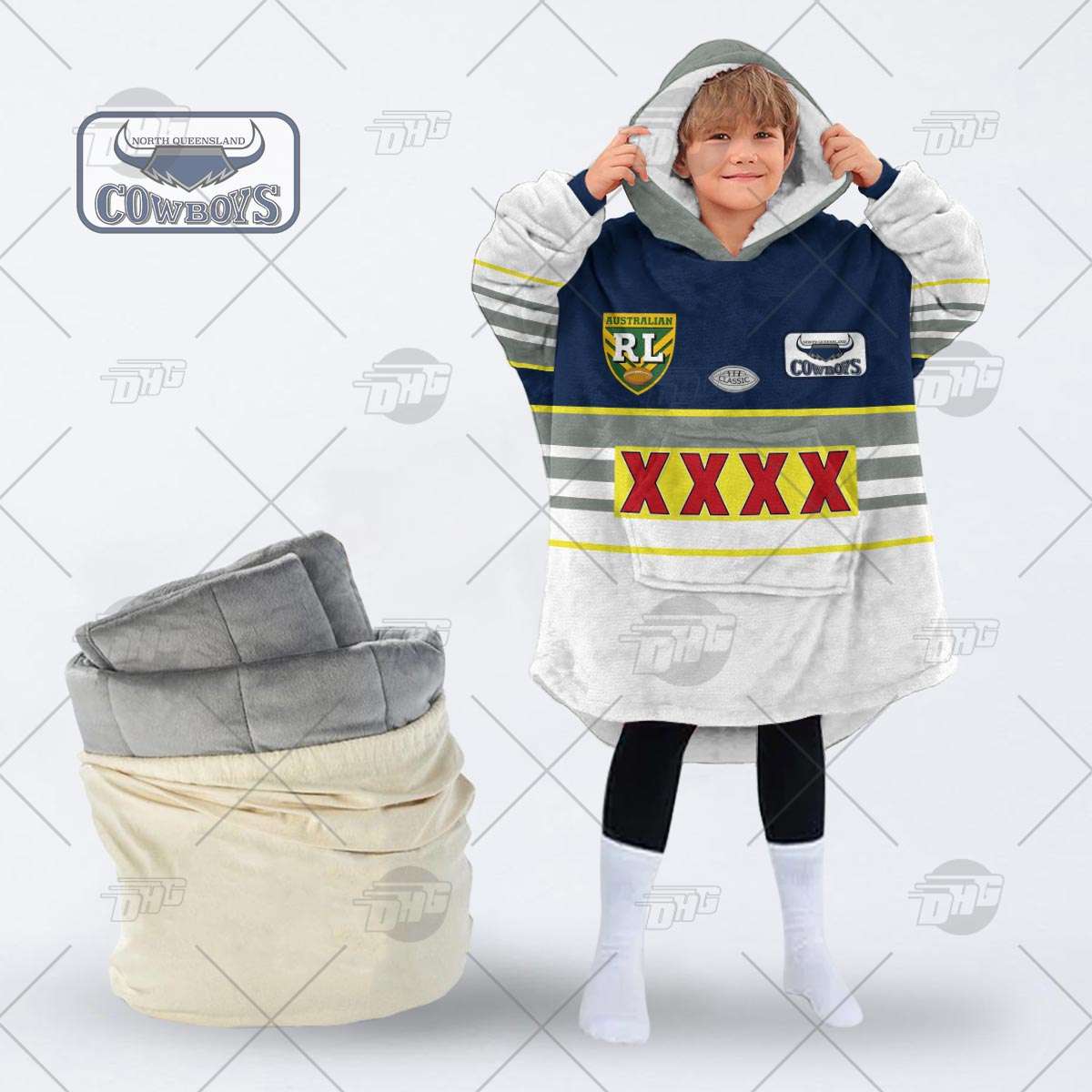 Personalised Vintage NRL North Queensland Cowboys retro jersey oodie blanket hoodie snuggie hoodies Personalised Vintage NRL North Queensland Cowboys retro jersey oodie blanket hoodie snuggie hoodies