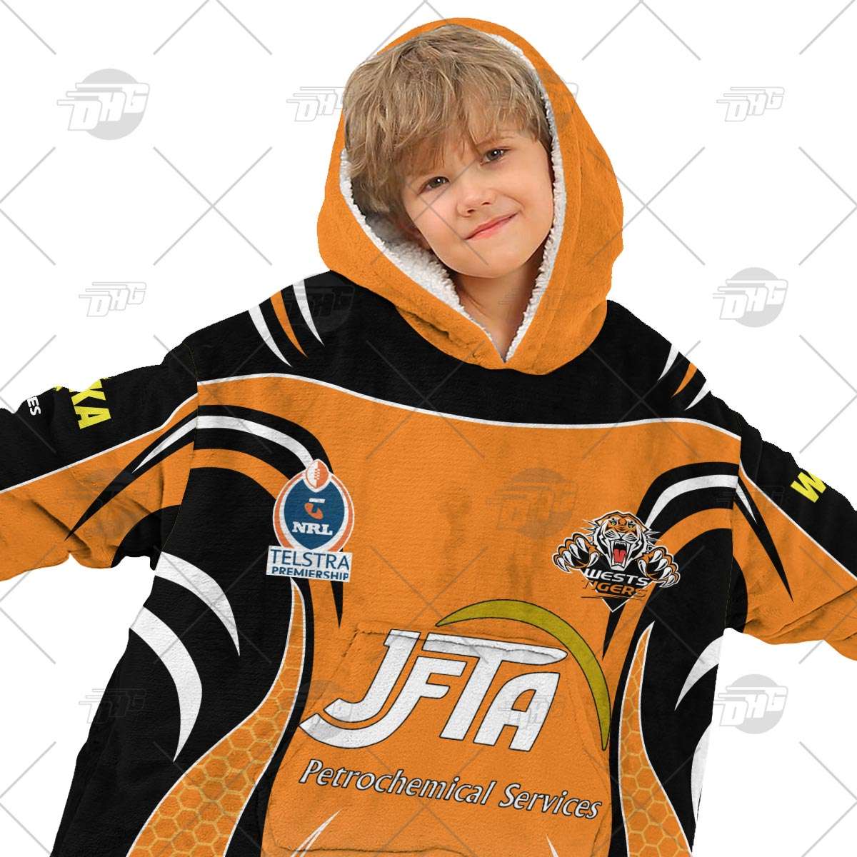 Personalised Vintage NRL Wests Tigers retro jersey oodie blanket hoodie snuggie hoodies Personalised Vintage NRL Wests Tigers retro jersey oodie blanket hoodie snuggie hoodies