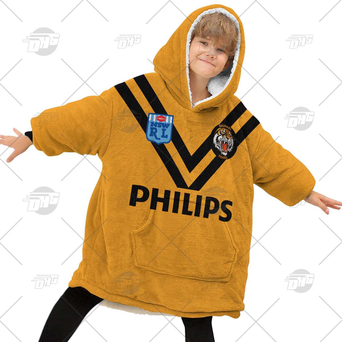 Personalised Vintage NRL Wests Tigers retro jersey oodie blanket hoodie snuggie hoodies Personalised Vintage NRL Wests Tigers retro jersey oodie blanket hoodie snuggie hoodies