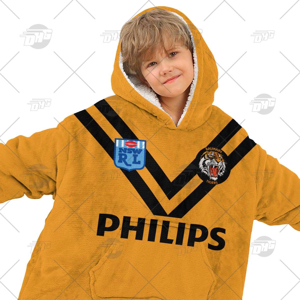 Personalised Vintage NRL Wests Tigers retro jersey oodie blanket hoodie snuggie hoodies Personalised Vintage NRL Wests Tigers retro jersey oodie blanket hoodie snuggie hoodies
