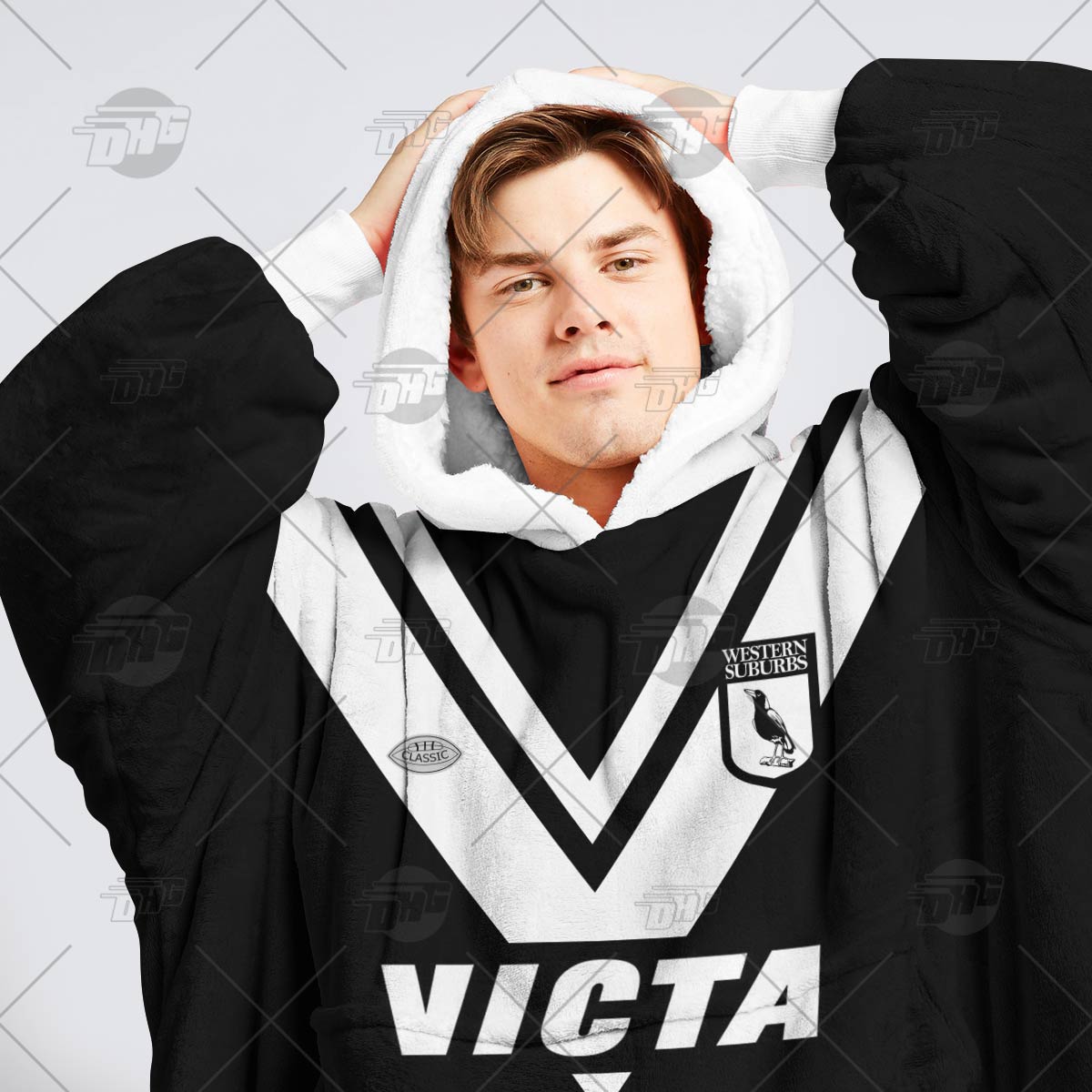 Personalised Vintage NRL Wests Tigers retro jersey oodie blanket hoodie snuggie hoodies Personalised Vintage NRL Wests Tigers retro jersey oodie blanket hoodie snuggie hoodies