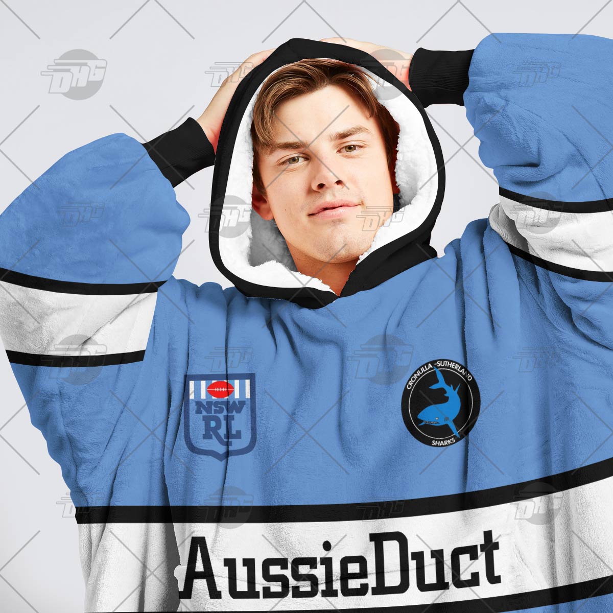 Personalised Vintage NRL Cronulla-Sutherland Sharks retro jersey oodie blanket hoodie snuggie hoodies Personalised Vintage NRL Cronulla-Sutherland Sharks retro jersey oodie blanket hoodie snuggie hoodies