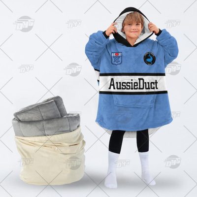 Personalised Vintage NRL Cronulla-Sutherland Sharks retro jersey oodie blanket hoodie snuggie hoodies
