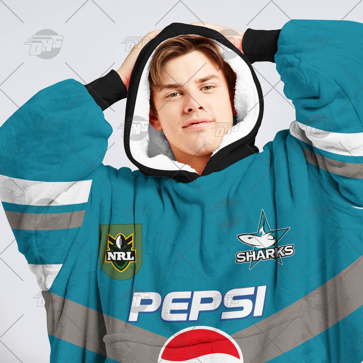 Personalised Vintage NRL Cronulla-Sutherland Sharks retro jersey oodie blanket hoodie snuggie hoodies Personalised Vintage NRL Cronulla-Sutherland Sharks retro jersey oodie blanket hoodie snuggie hoodies