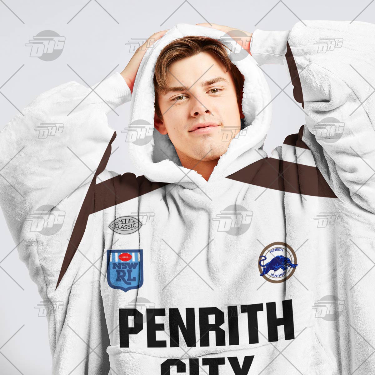 Personalised Vintage NRL Penrith Panthers retro jersey oodie blanket hoodie snuggie hoodies