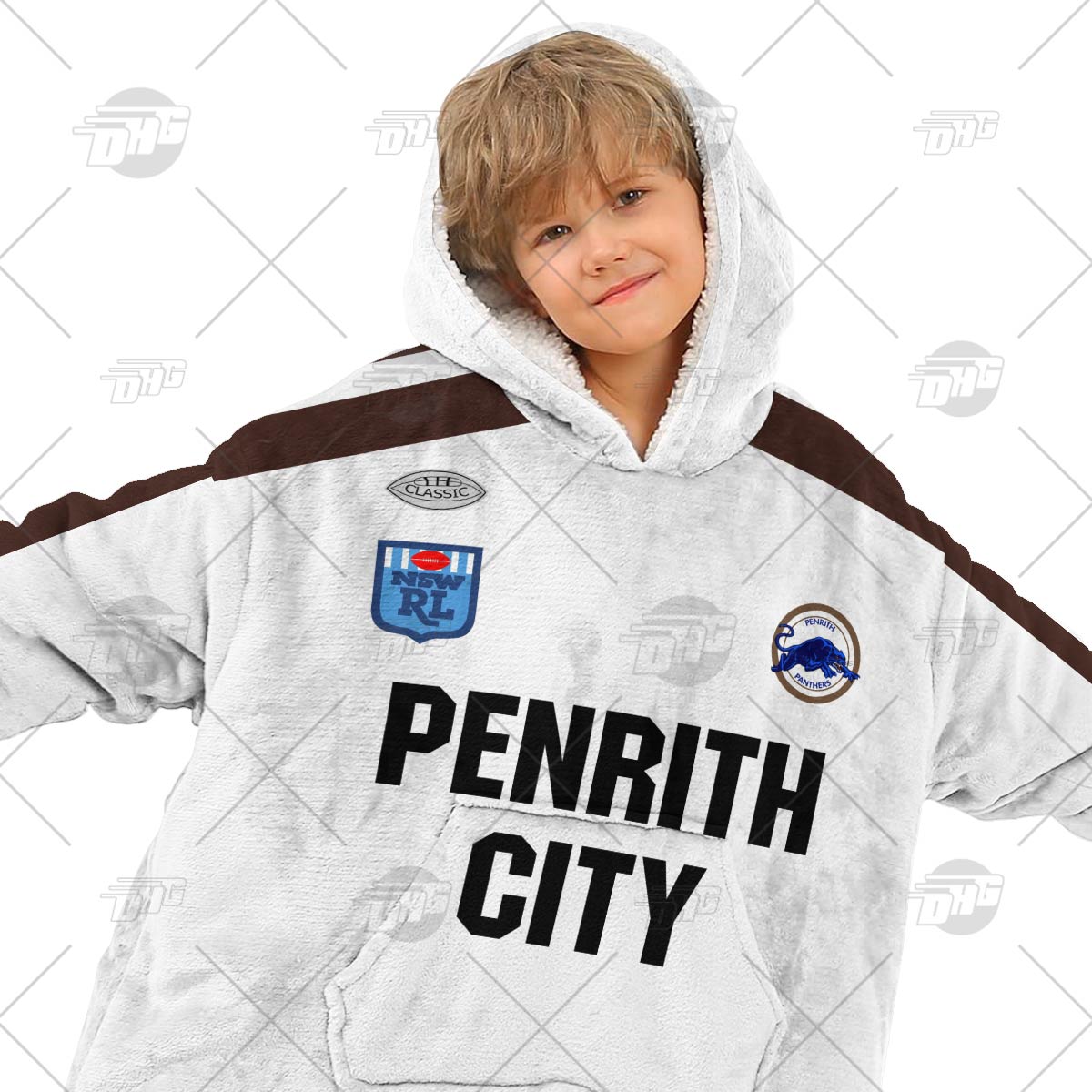 Personalised Vintage NRL Penrith Panthers retro jersey oodie blanket hoodie snuggie hoodies