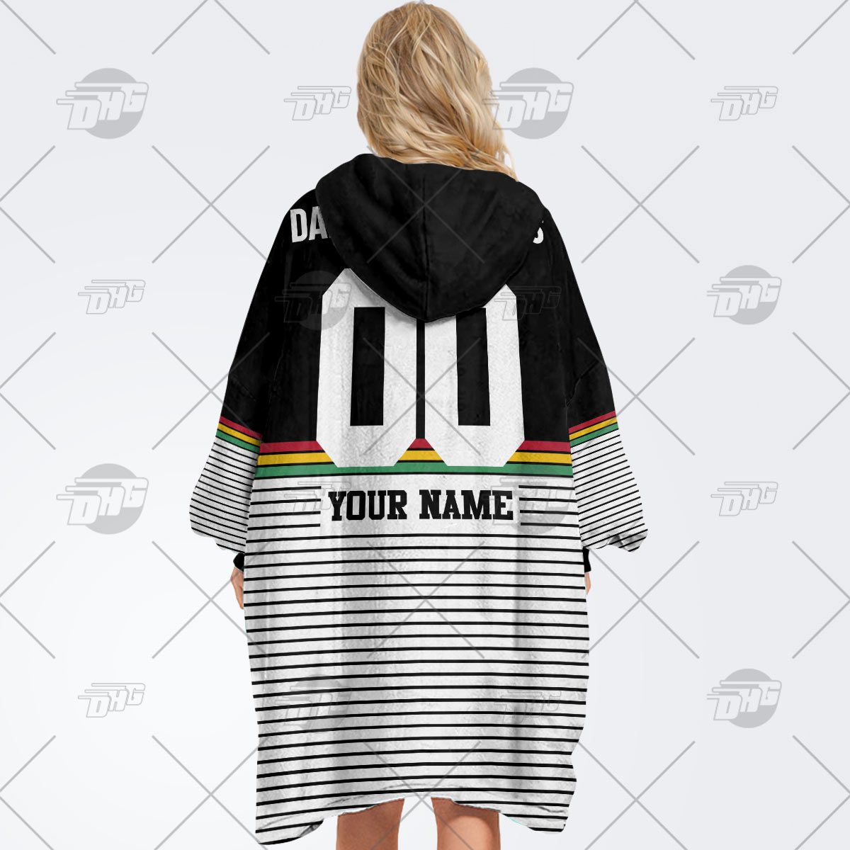 Personalised Vintage NRL Penrith Panthers retro jersey oodie blanket hoodie snuggie hoodies