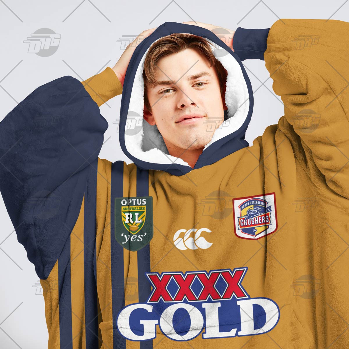 Personalised Vintage NRL South Queensland Crushers retro jersey oodie blanket hoodie snuggie hoodies Personalised Vintage NRL South Queensland Crushers retro jersey oodie blanket hoodie snuggie hoodies
