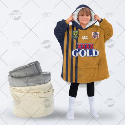 Personalised Vintage NRL South Queensland Crushers retro jersey oodie blanket hoodie snuggie hoodies