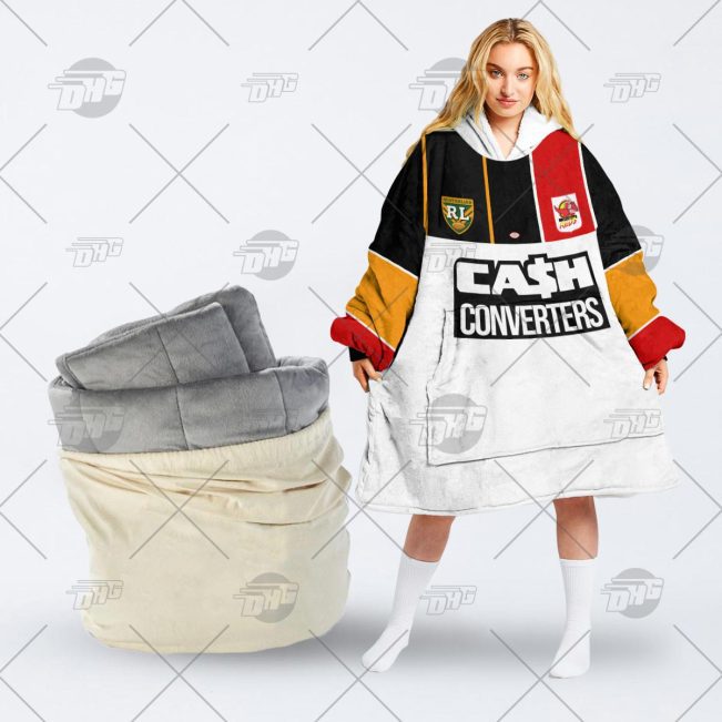 Personalised Vintage NRL Western Reds retro jersey oodie blanket hoodie snuggie hoodies