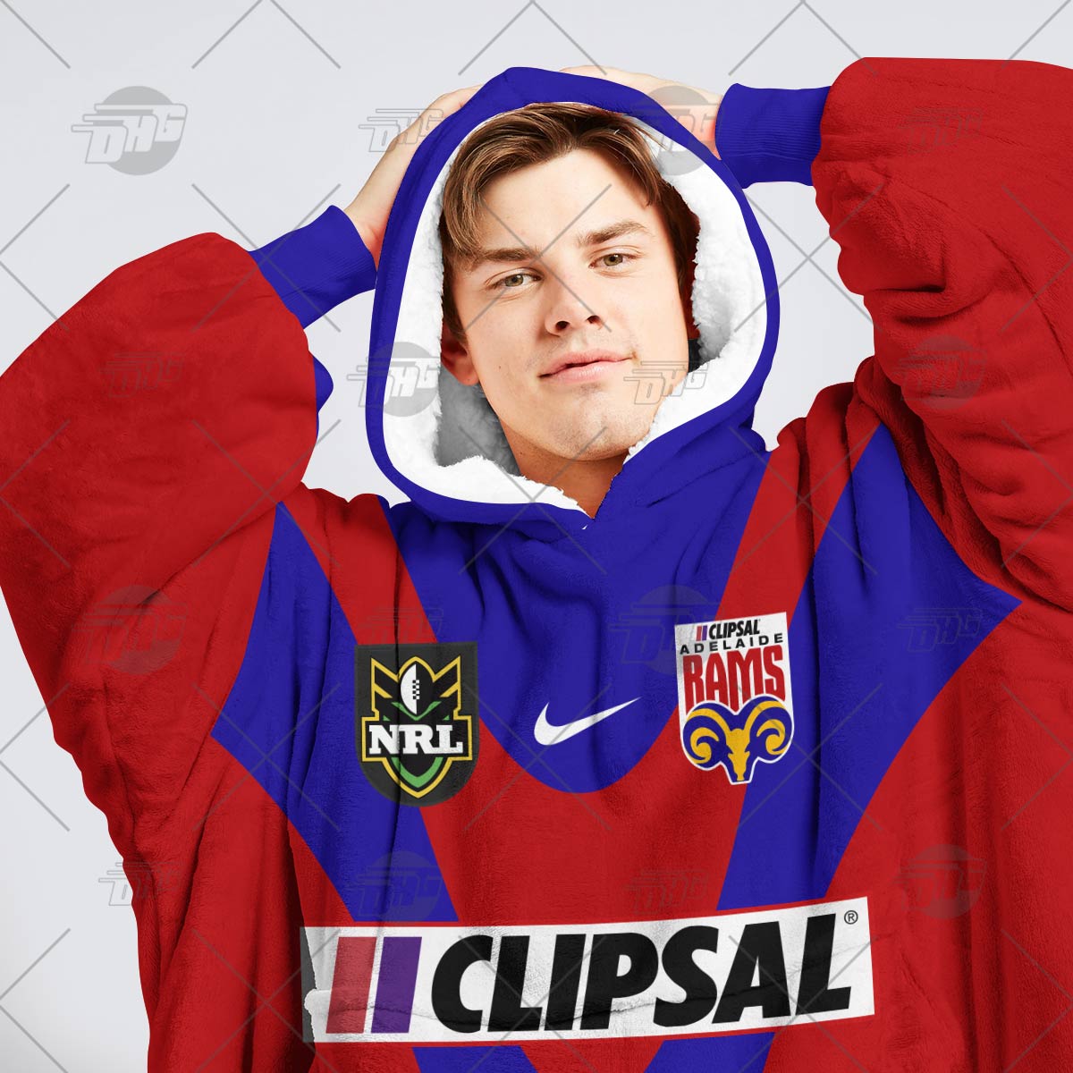 Personalised Vintage NRL Adelaide Rams retro jersey oodie blanket hoodie snuggie hoodies Personalised Vintage NRL Adelaide Rams retro jersey oodie blanket hoodie snuggie hoodies