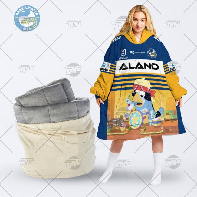 NRL Parramatta Eels Bluey oodie blanket hoodie snuggie hoodies