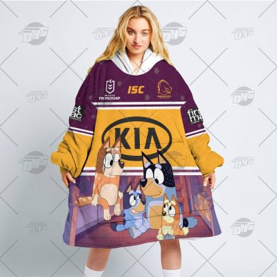 NRL Brisbane Broncos Bluey oodie blanket hoodie snuggie hoodies