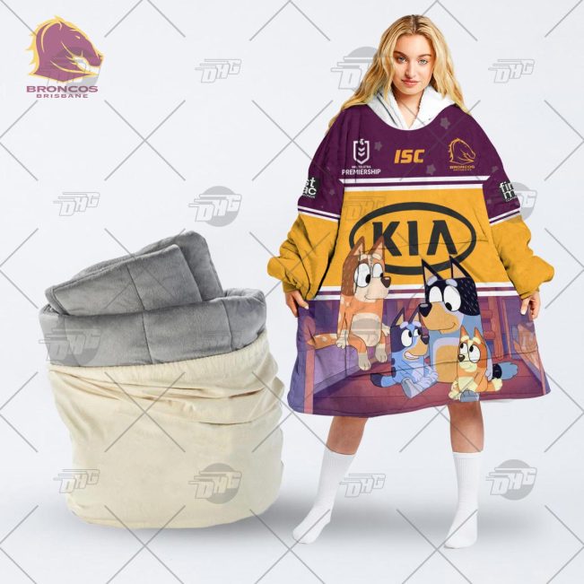 NRL Brisbane Broncos Bluey oodie blanket hoodie snuggie hoodies