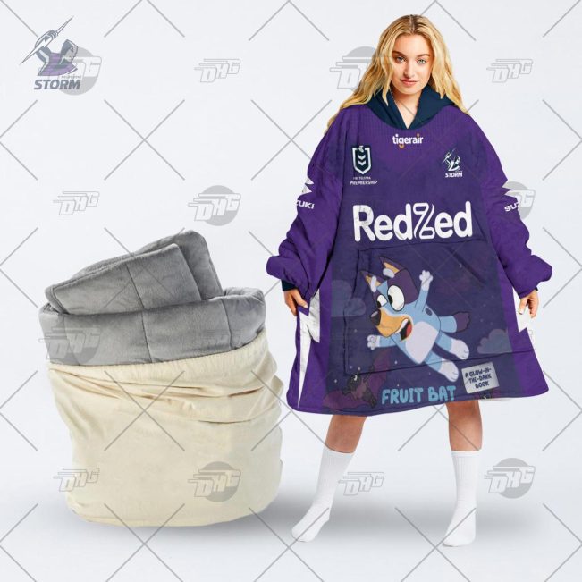 NRL Melbourne Storm Bluey oodie blanket hoodie snuggie hoodies