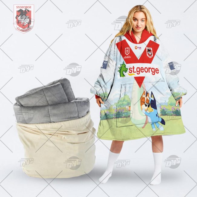 NRL St. George Illawarra Dragons Bluey oodie blanket hoodie snuggie hoodies