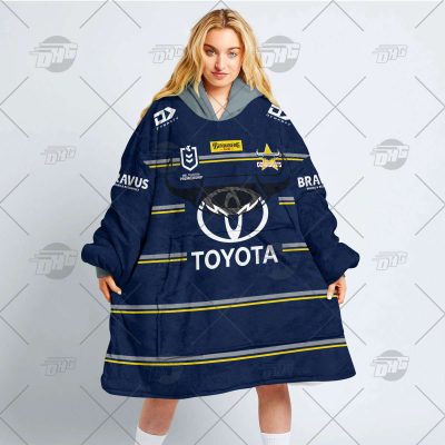 Personalized NRL North Queensland Cowboys oodie blanket hoodie snuggie hoodies